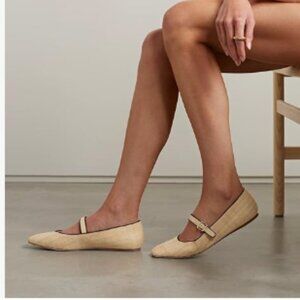 miss left Beige Braid Buckle Strap Mary Janes Classic Round Toe Ballet Flats